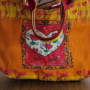 SALLY HUSS PAINTED CANVAS BAG
